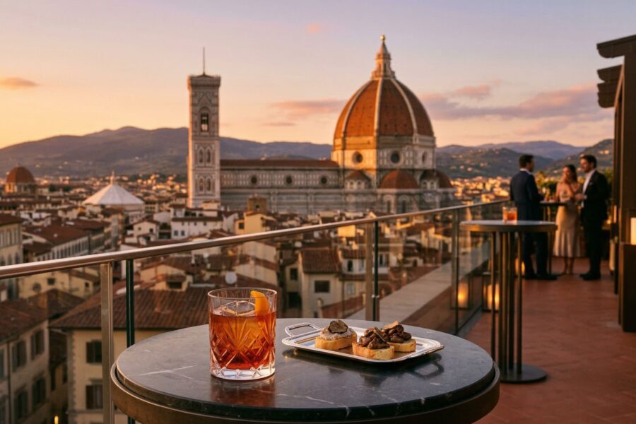 5 rooftop dove fare aperitivo a Firenze, guida alle terrazze più esclusive per un Negroni d’autore a 20 metri d’altezza